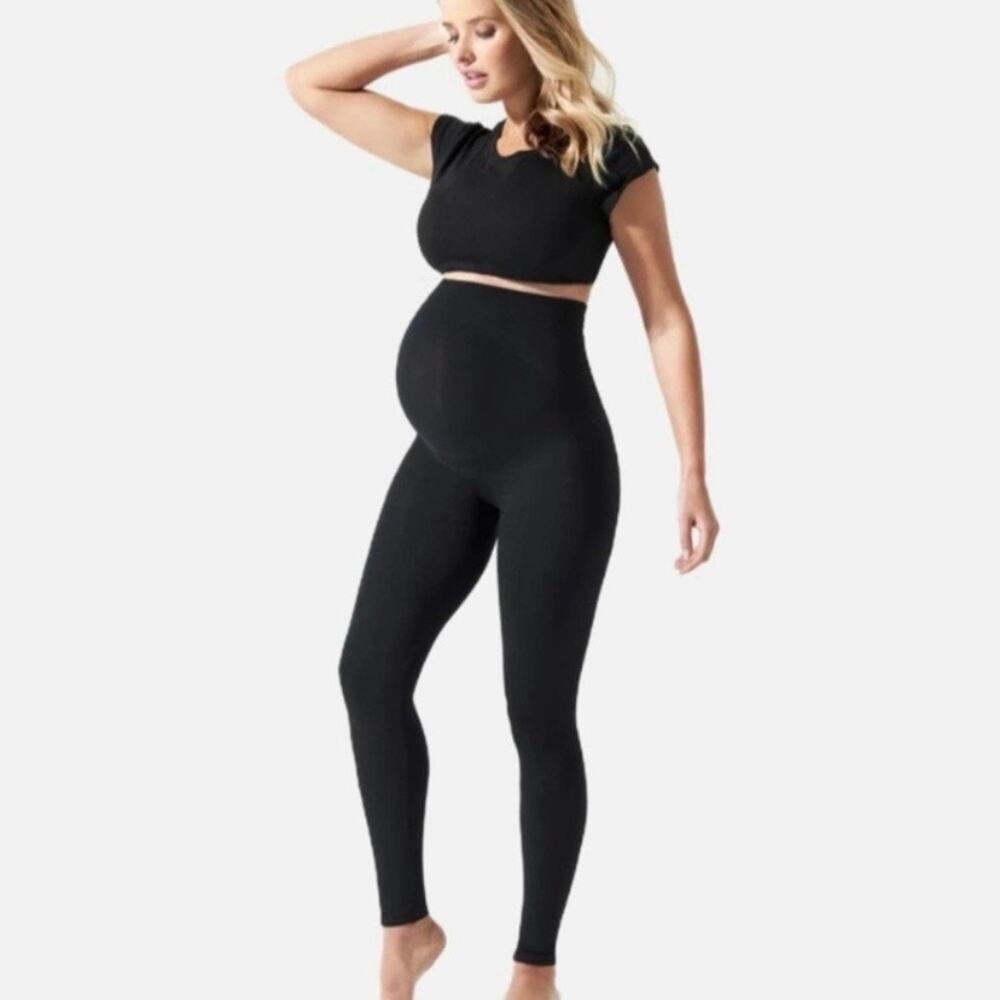Blanqi Black Ultralight Belly Support Maternity Leggings Sz.L NWT